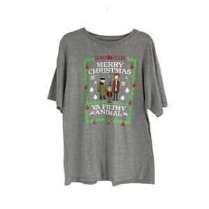 Home Alone Filthy Animals Graphic Gray Short Sleeve Tee XL Women’s